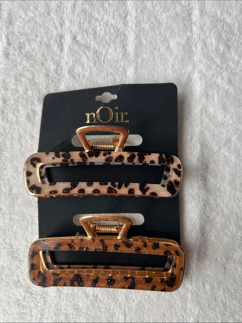 Noir Rectangle Metal Hair Clips